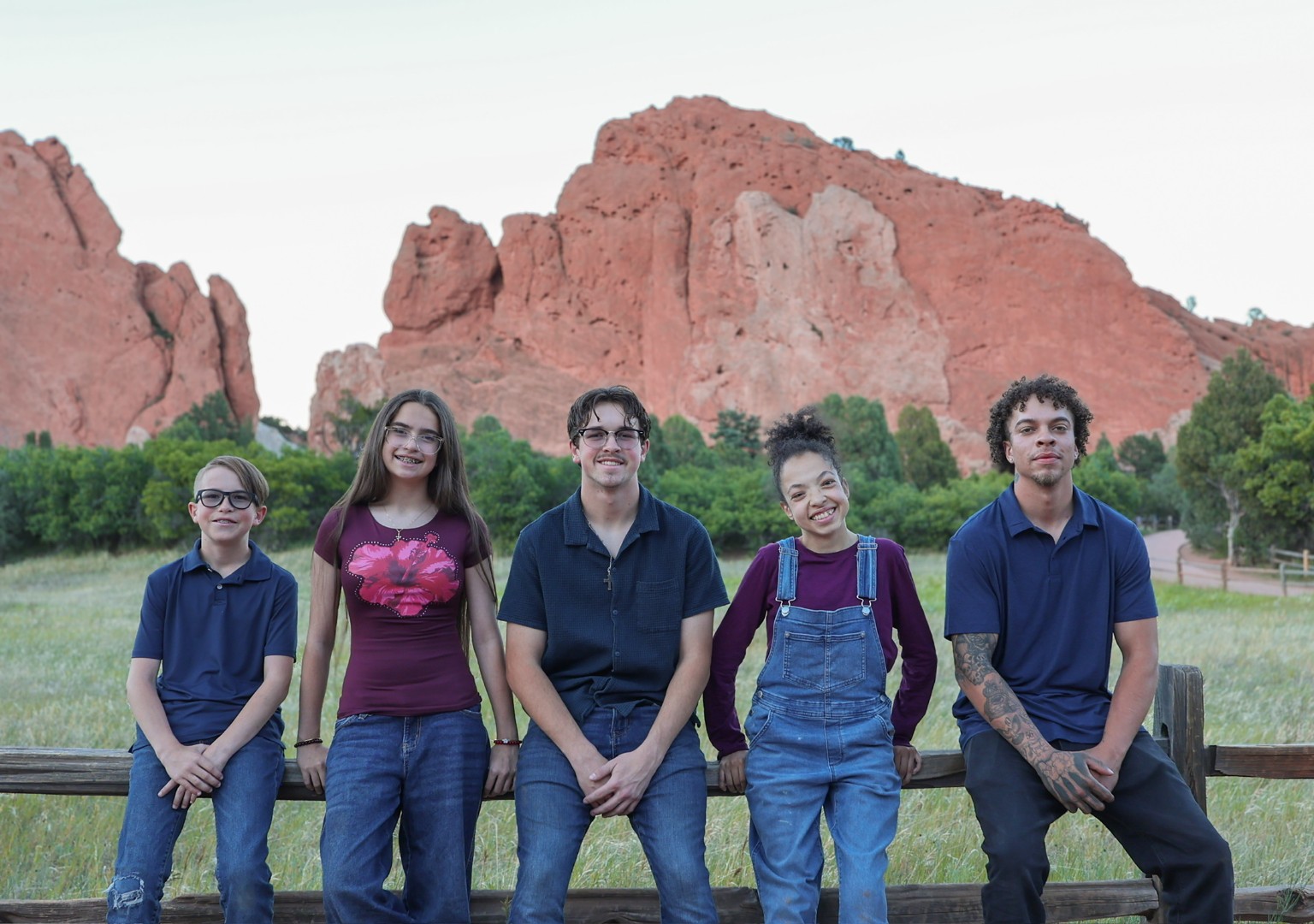 Five children together at Garden of the Gods